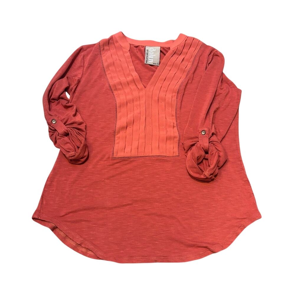 Dolan Red Pleated Blouse Petite Small